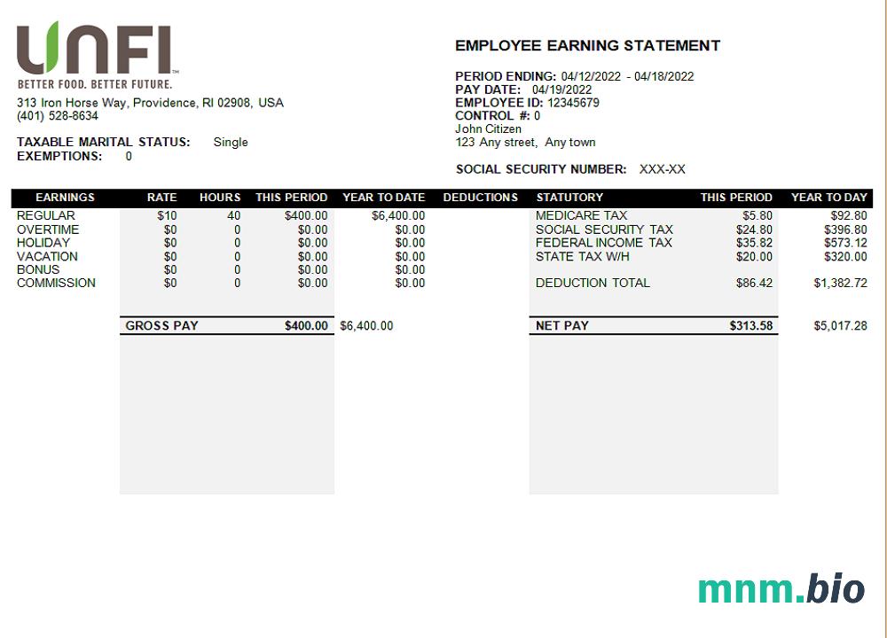 USA retail company earning statement